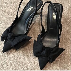 Zara bow kitten heels